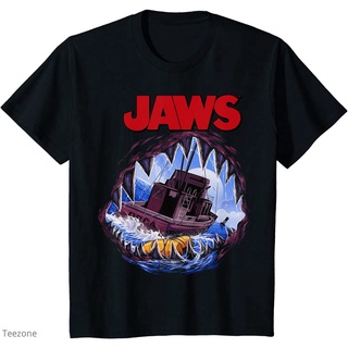 เสื้อยืดผู้ เสื้อยืดแขนสั้น คอกลม ผ้าฝ้าย พิมพ์ลายโปสเตอร์ Jaws Mouth View Of Orca แฟชั่นฤดูร้อน สําหรับผู้ชาย S-5XL