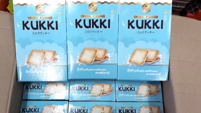kukki-กุ๊กกิ-คุกกี้เนยสอดไส้ครีมรสนม-1-โหล-12-ซอง
