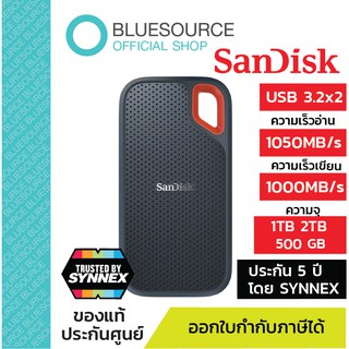 [ของแท้100% ประกันศูนย์]SanDisk Extreme Portable SSD V2 | Read 1050MB/s,Write1000MB/s ขนาดความจุ 500GB 1TB 2TB