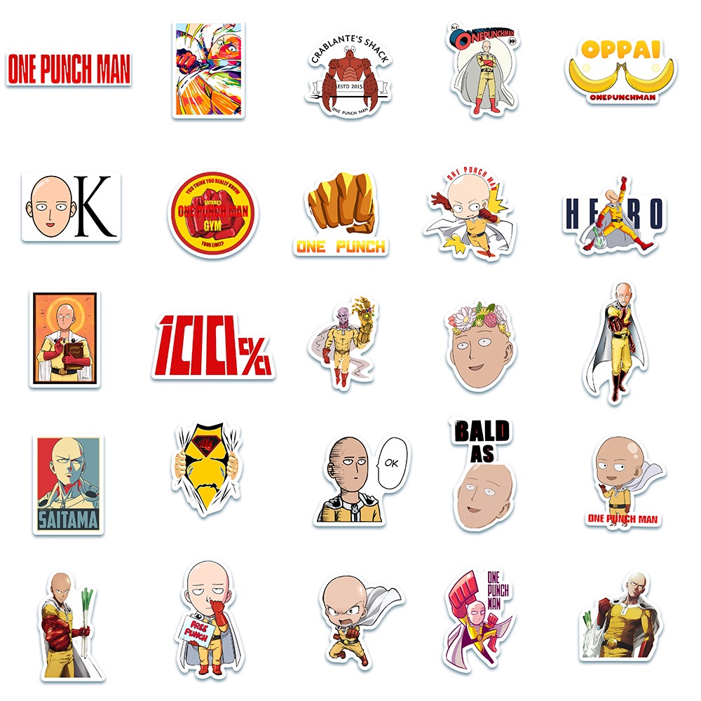 สติกเกอร์ลายการ์ตูน-one-punch-man-กันน้ำ-49-ชิ้น