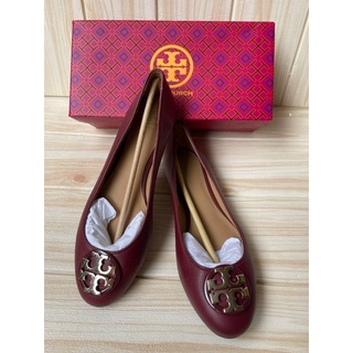 พร้อมส่ง 🔥Sale 4999🔥 รองเท้า Tory Burch สีแดงไวน์  สวยเด่น เลิศมากแม๊  Size US 8.5