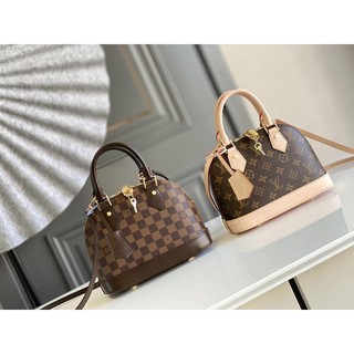 Louis M53152 Lv Alma BB damier handbag structured casual crossbody bag with lustrous padlock