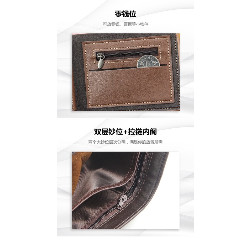 ภาพสินค้ากระเป๋าสตางค์หนังPUสําหรับผู้ชาย กระเป๋าสตางค์หนังลายนูน กระเป๋าสตางค์ธุรกิจ MB410 จากร้าน hsl.shop บน Shopee ภาพที่ 5