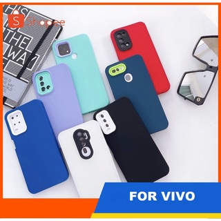 3in1 เคสประกบสีพื้น เคสวีโว่ เคส Vivo Y12 / Vivo Y15 / Vivo Y17 / Vivo Y20 / Vivo Y20s / Vivo Y12s เคสโทรศัพท์vivo