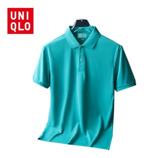 สินค้า พร้อมส่ง UNIQLO เสื้อยืดโปโล แบบนิ่ม ระบายอากาศ แห้งเร็ว ใส่สบาย สําหรับผู้ชาย