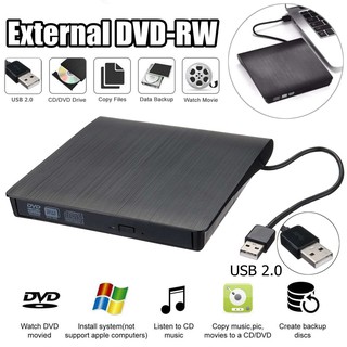 USB 3.0 DVD-RW External Slim Writer / Burner / rewriter / CD Rom Drive แบบพกพา อ่านเขียน Play & Play มีดำยังเดียว