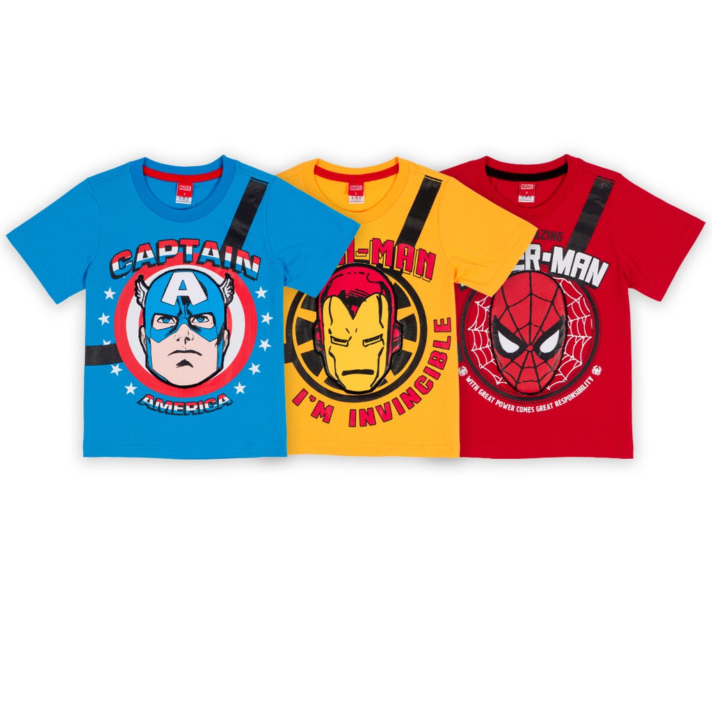 marvel-boy-t-shirt-captain-america-ironman-spider-man-เสื้อยืดเด็กผู้ชายลายมาร์เวล-เสื้อติดกระเป๋า-กับตันอเมริกา-ไอร่อนแมน-สไปเดอร์แมน-สินค้าลิขสิทธ์แท้100-characters-studio