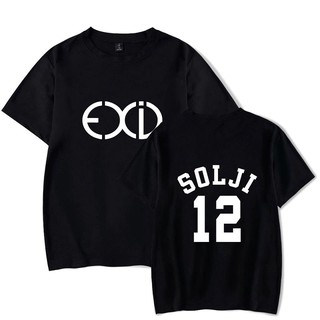 Alimoo EXID 12 SOLJI เสื้อยืดแขนสั้นผ้าฝ้ายสำหรับผู้ชายและผู้หญิง 4XL 396A