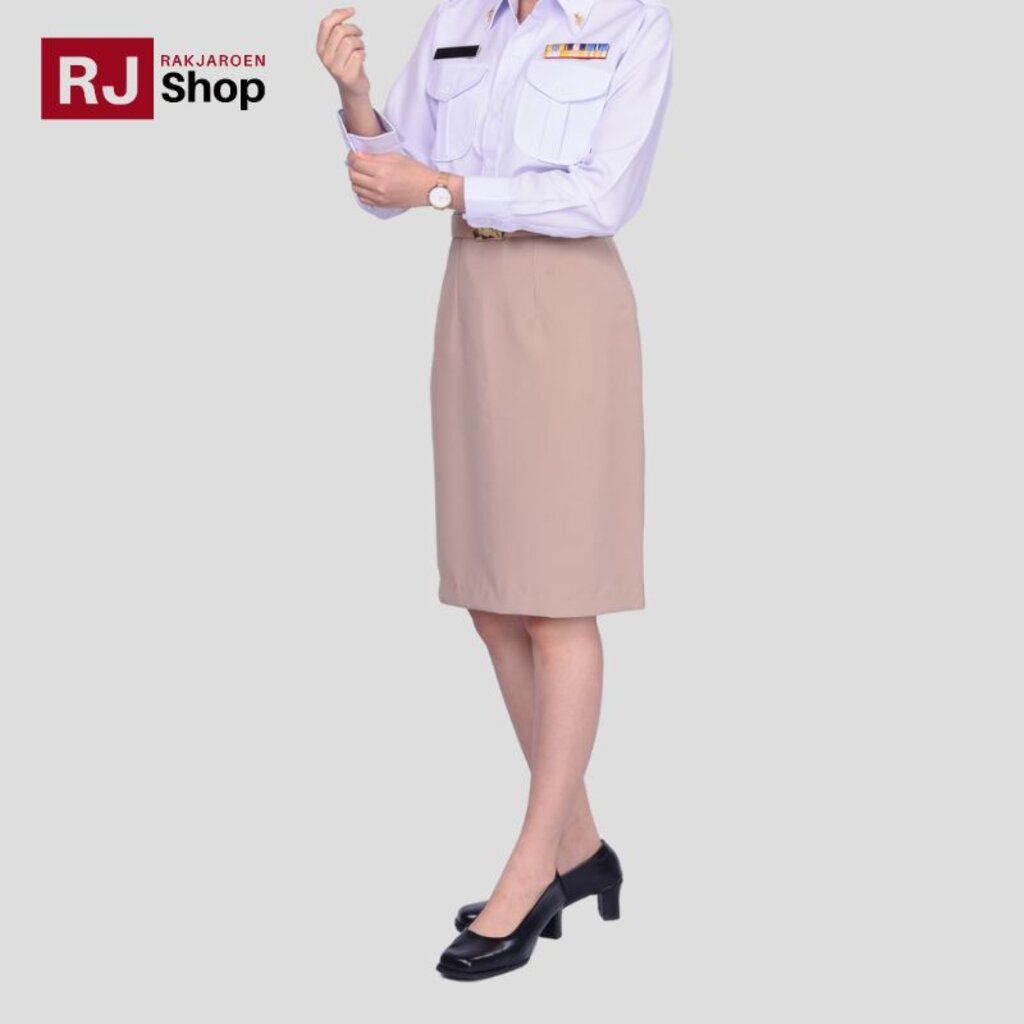 rj-shop-กระโปรงพนักงานราชการหญิง-สีกากี