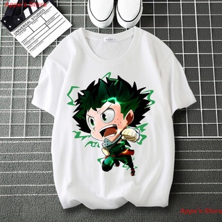 Appes Store 2022 เสื้อยืดท็อปส์แขนสั้นคู่รักฮิปฮอปพิมพ์ My Hero Academia สําหรับผู้ชาย เสื้อยืดพิมพ์ลาย