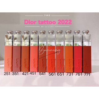 🌸#tattoo รุ่นใหม่ 2022🌸 Dior addict lip tint no-transfer lip tint รุ่นใหม่ล่าสุด2022#351,#771,#451#541#421