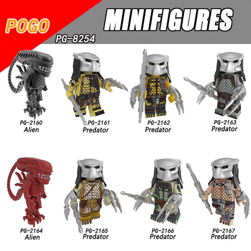 ฟิกเกอร์ตัวต่อ-8-แบบ-predator-minifigures-predator-alien-horror-movie-collection-enthusiast-ของขวัญที่ดีที่สุด