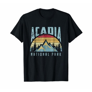 เสื้อยืดผู้ชาย เสื้อเชิ้ต Gildan | ภูเขาหลัก สไตล์เรโทร ลาย Acadia National Park S-5XL