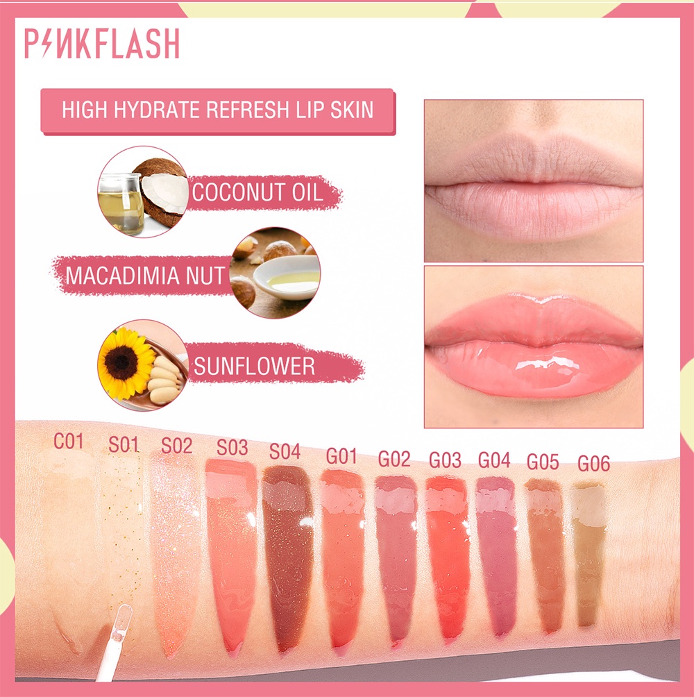 มุมมองเพิ่มเติมของสินค้า Pinkflash Ohmygloss Hot ลิปกลอส ให้ความชุ่มชื้น ไม่เหนียวเหนอะหนะ สำหรับแต่งหน้า