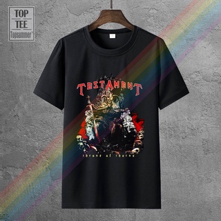เสื้อยืดโอเวอร์ไซส์【Sportwear】เสื้อยืดผ้าฝ้าย 100% พิมพ์ลาย Testament Throne Of Thorns Official Thrash Metal M L Xl แฟชั