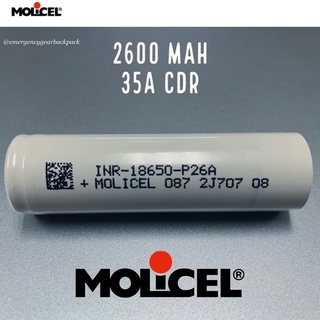 สินค้า Molicel P26A INR18650 2600mAh 3.6V 35A High-drain-Li-ion battery