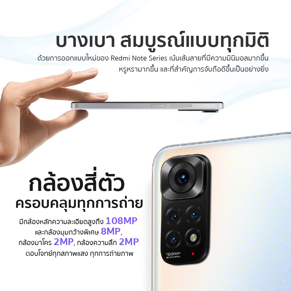 คำอธิบายเพิ่มเติมเกี่ยวกับ Xiaomi Redmi Note 11S (6/128 - 8/128GB) สมาร์ทโฟน สเปคจัดเต็ม ประกันศูนย์ไทย -15M