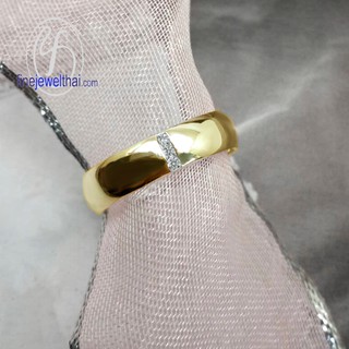 Finejewelthai แหวนเพชร-เพชร-แหวนหมั้น-แหวนแต่งงาน-Diamond CZ-Wedding Ring-Silver-Gold - R30148cz-g