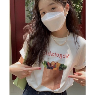 เสื้อยืดโอเวอร์ไซส์cpjgirlxx | Veggie Tee - [new6/15] เสื้อยืดคอกลมแขนสั้นสกรีนลาย นุ่มๆS-3XL