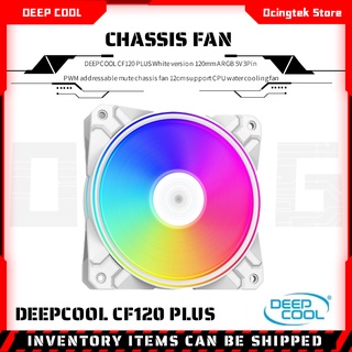 Deepcool CF120 PLUS พัดลมระบายความร้อน CPU ARGB 5V 3Pin PWM เวอร์ชั่นสีขาว 120 มม. เสียงเงียบ