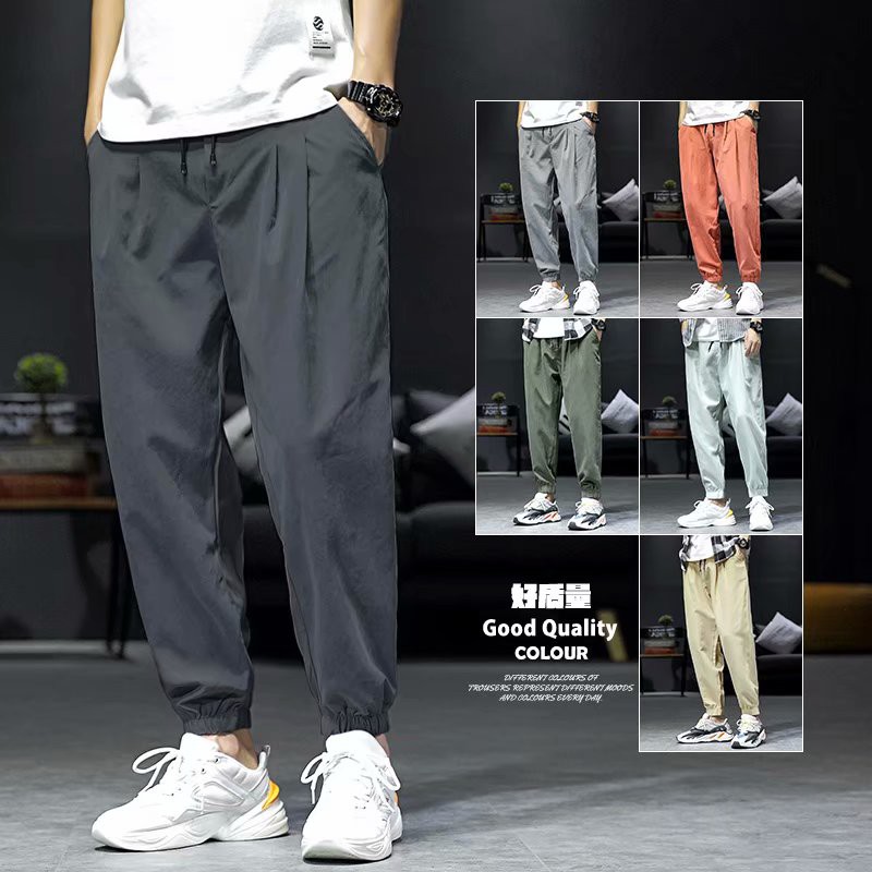 ภาพหน้าปกสินค้ากางเกงลำลองผู้ชาย 6 สี เอวยืด หลวม หลวม เวอร์ชั่นเกาหลี ญี่ปุ่น กางเกงเรียบง่าย เข้าได้ทุกตัว