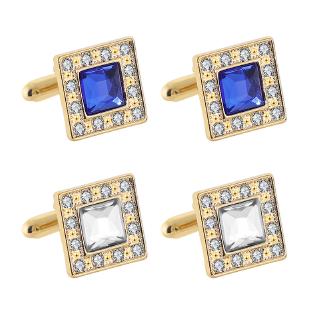 Exquisite Accessories Fashionable Square Zircon with Cufflinks for Mens Shirts Wedding Party Gift Gifts for Couples