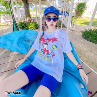 TW15466  Set 2 ชิ้น เสื้อยืดแขนสั้นผ้าคอตตอน สกรีนการ์ตูนด้านหน้า มาพร้อมกางเกงขาสั้นผ้าคอตตอนยืดหยุ่น สวมใส่เข้าชุด