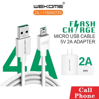 สายชาร์จ WEKOME  รองรับสายชาร์จไมโคร USB Micro จ่ายกระแสไฟ 2-3A พร้อม Charger USB หัวชาร์จ อแดปเตอร์ Adapter