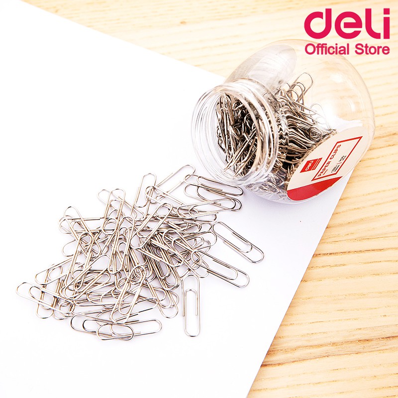 deli-0052-paper-clip-ลวดเสียบกระดาษ-กล่อง-200-ตัว-29-mm-แพ็ค-4-กล่อง-ลวดเสียบกระดาษ-คลิปเสียบกระดาษ-คลิปหนีบกระดาษ