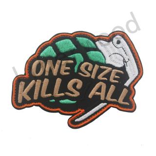 One Size Kills All Granate Patch Airsoft Paintball Tactical Badge Applique