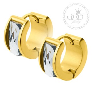 555jewelry ต่างหูห่วงดีไซน์สวยคลาสสิค รุ่น MNC-ER707(Gold)