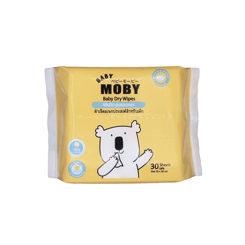 ภาพหน้าปกสินค้าBaby Moby ผ้าเช็ดเอนกประสงค์สำหรับเด็ก- Baby Dry Wipes