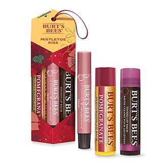 Burts Bees Holiday Gift, 3 Lip Care Stocking Stuffer Products, Mistletoe Kiss Set