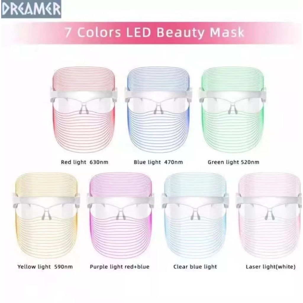 dreamerlifehouseหน้ากากแสงบำบัด-ledมาส์ก-led7color-หน้ากากแบบมีไฟ7สี-หน้ากากledเพื่อความงาม-หน้ากากแสง-led-mask