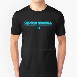 [100% Cotton] เสื้อยืดลําลอง แขนสั้น พิมพ์ลาย George Russell-Winner Of Our Hearts เข้ากับทุกการแต่งกาย สําหรับผู้ชาย 297