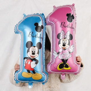 ตุ๊กตา Disney Mickey No. ลูกโป่งฟอยล์ Minnies No. 1 ชิ้น ของตกแต่งงานเลี้ยงวันเกิด สีชมพู สีฟ้า ของขวัญสําหรับเด็ก 1 ชิ้น