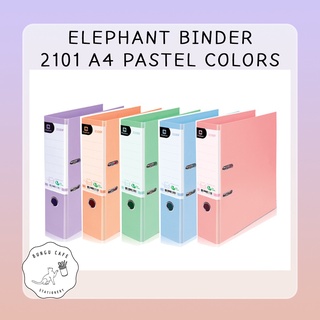 Elephant  Binder // แฟ้มคลิปห่วงปกดูราพลาส สีพลาสเทล ความจุ 350 แผ่น