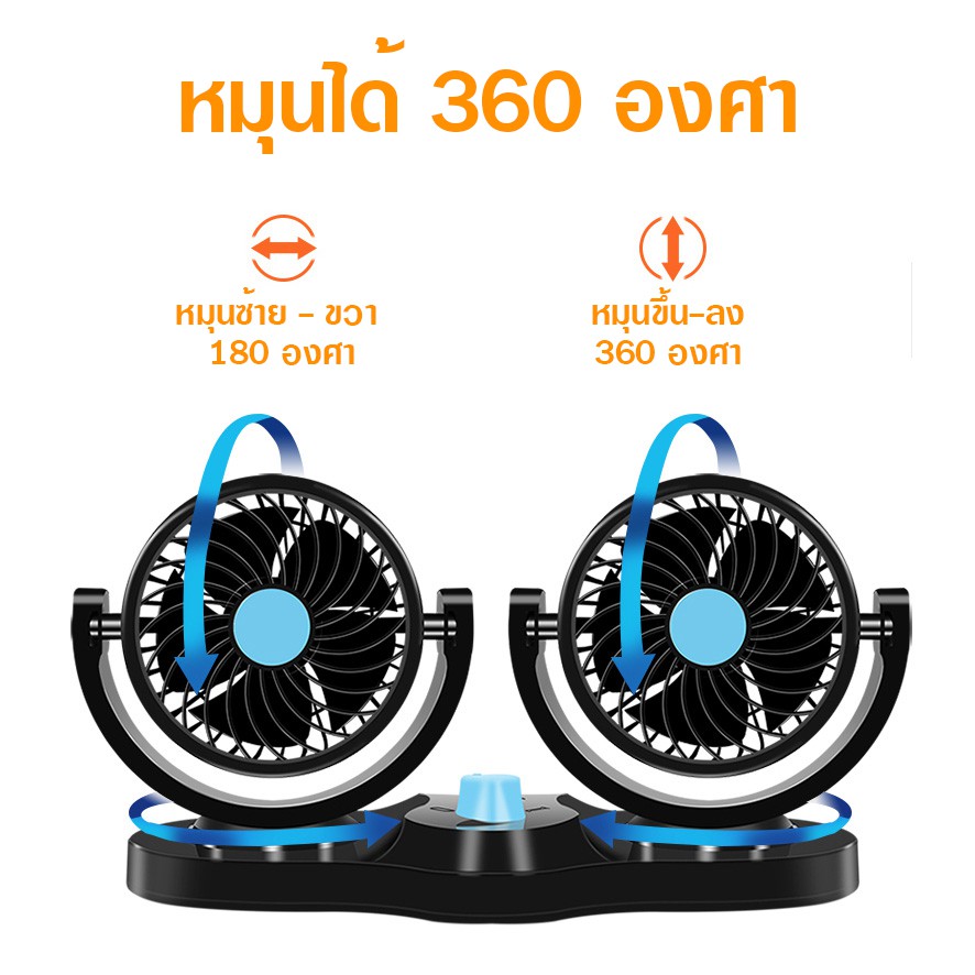 พัดลมติดรถยนต์-2หัว-ปรับองศาได้-360-องศา-แบบหนีบ-พัดลมในรถ-พัดลม-พัดลมติดรถ-พัดลมรถยนต์-พัดลมหนีบ