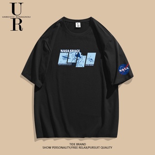 [S-5XL] เสื้อยืดแขนสั้นลําลอง คอกลม ผ้าฝ้าย พิมพ์ลาย nasa แฟชั่นฤดูร้อน สําหรับผู้ชาย และผู้หญิง