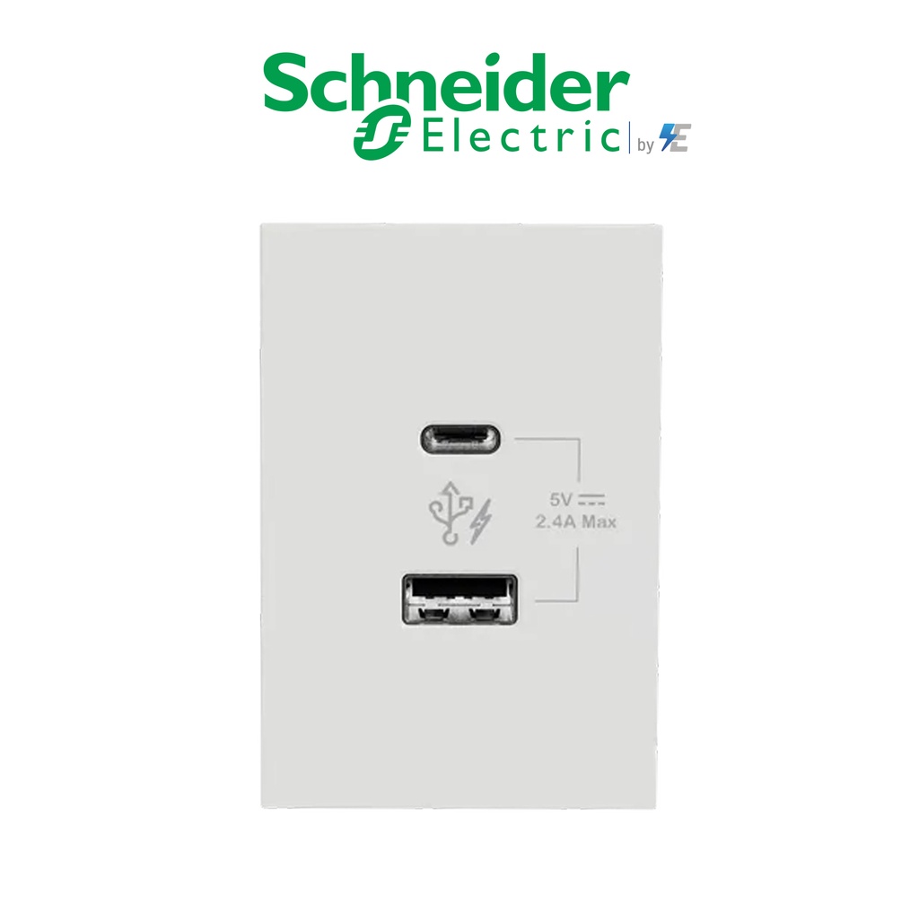 schneider-avataron-a-เต้ารับ-usb-type-a-1-ช่อง-type-c-1ช่อง-2-4a-ขนาด-2s-สีขาว-สีเทา-สีดำ