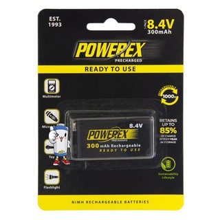 ถ่านชาร์จ 9V Powerex Precharged 8.4V 300mAh