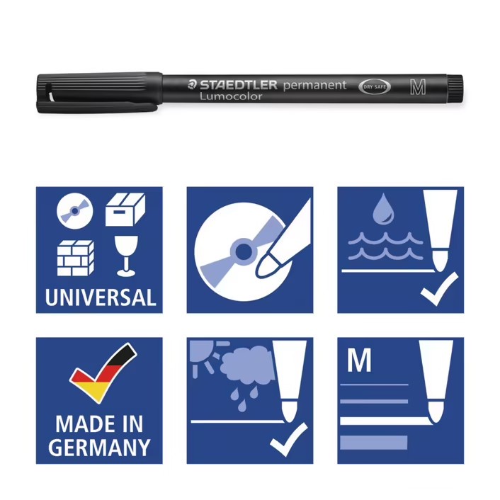staedtler-lumocolour-permanent-pen-1-0mm-assorted-4-pack-สเต็ดเลอร์-ปากกาเขียนแผ่นใส-เขียนซีดี-ลบไม่ได้