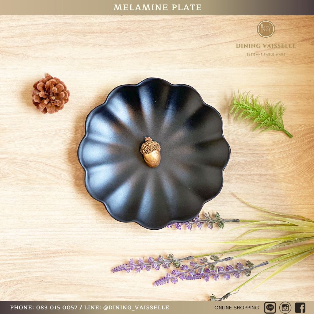 จานเมลามีน-melamine-floral-plate-อุปกรณ์บนโต๊ะอาหาร