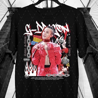 เสื้อยืดผ้าฝ้ายพิมพ์ลาย เสื้อยืด พิมพ์ลาย G Dragon kwon ji yong kpop สําหรับผู้ชาย 043