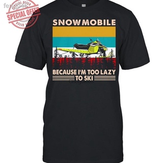 ∋☜◆Snowmobile Because Im Too Lazy To Ski Vintage Round Neck T Shirt For Men Trend Gift 100% Cotton Short Sleeve Loose Ca