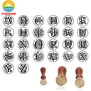 สินค้า 🌹Practical Sealing Wax Classic Initial Wax Seal Stamp Alphabet Letter A Retro Wood