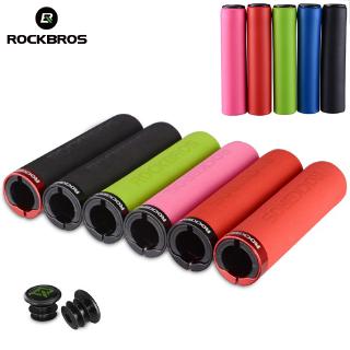 ROCKBROS Cycling Bicycle Gear Grips MTB Bike Silicone Sponge Handlebar Soft Ultralight Grips Anti-skid Shock-absorbing