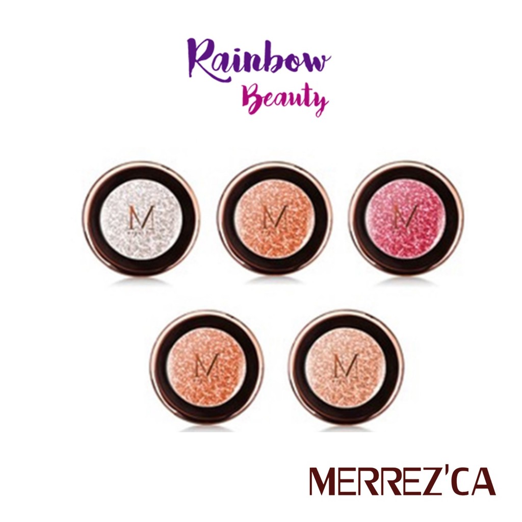 ราคาและรีวิว(ตลับกลม)Merrezca Pearl Pigment Eye shadow อายแชโดว์ เพิร์ล พิกเมนต์ กลิตเตอร์ 1.8g