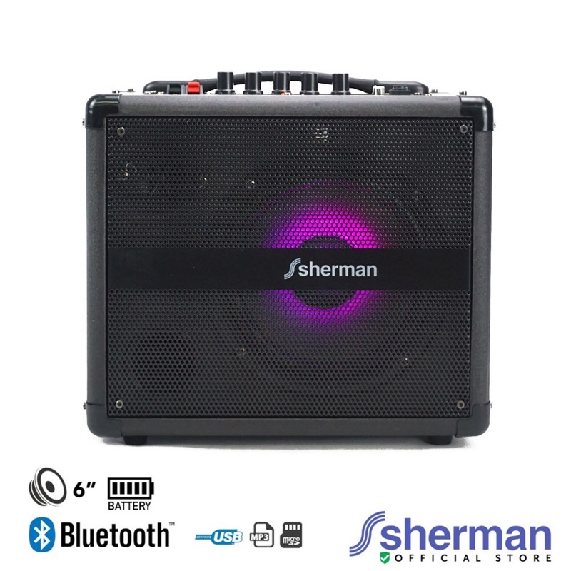 ภาพสินค้าSHERMAN APS107 (สีดำ) ลำโพงบลูทูธพกพา แบบกระเป๋าหิ้ว 6.5 นิ้ว 50 วัตต์ Bluetooth Active Speaker For Teachers จากร้าน sr_sound บน Shopee ภาพที่ 2