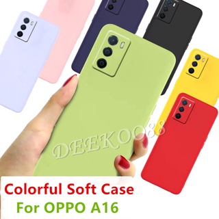 เคสโทรศัพท์ OPPO A16 New Casing Skin Feel TPU Soft Case Simple Color TPU Silicone Back Cover เคส OPPOA16 4G